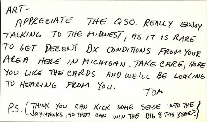 QSL Radio Card From Detroit MI Michigan 