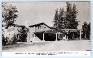 PARK RAPIDS, Minnesota MN ~ Island Lake BLEWETT'S RESORT Office c1960s  Postcard