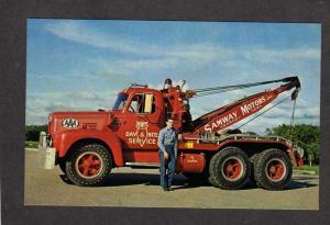 NE Samway Motors Towing Truck Kearney Nebraska Postcard PC Triple AAA Towing