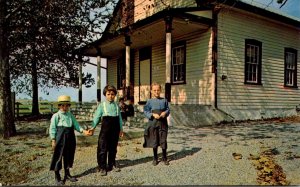 Pennsylvania Amish Country Amish Children In Front Of Their One Room Schoolhouse