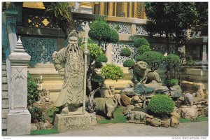 Chinese Style Stone Statue at Wat Phra Kaeo Temple, Bangkok, Thailand, 40s-60s