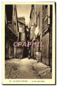 Old Postcard Old Troyes La Rue des Chats