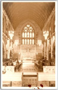 Roman Catholic Cathedral Church Interior View RPPC Photo Postcard