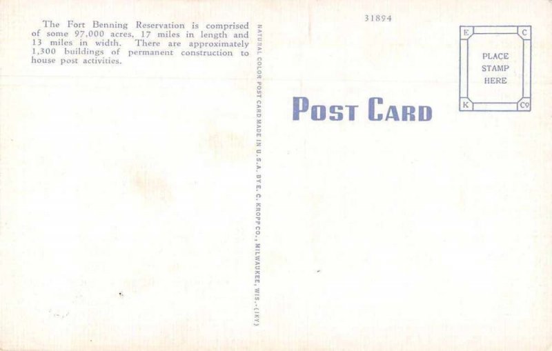 Fort Benning Georgia Post Office Vintage Postcard JJ649821