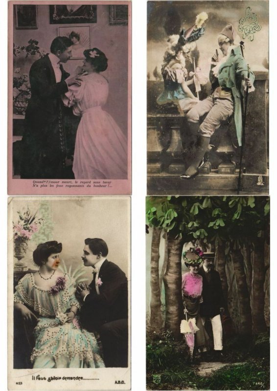 COUPLES ROMANTIC GLAMOUR 1000 REAL PHOTO Vintage Postcards (Part 1.) (L2959)