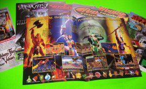 8 Arcade Game Vintage Flyers Original NOS Addams Family Gauntlet Invasion Hydro