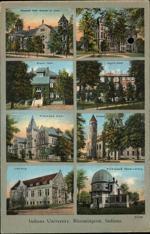 Bloomington Indiana IN Indiana University Multi-View Vintage Postcard