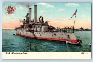 Iowa IA Postcard US Battleship Navy Warship World War II c1910 Vintage Antique