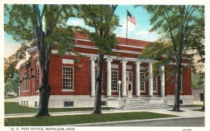 Vintage Postcard 1936 View of U.S. Post Office Building Napoleon Ohio OH