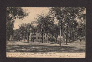 ME Main and Elm St Street SACO MAINE POSTCARD-1905 UDB