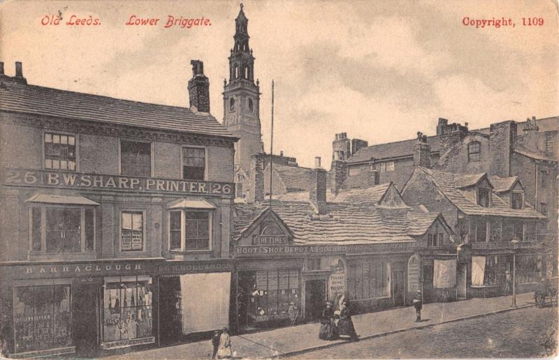 OLD LEEDS UK LOWER BRIGGATE~W & T GAINES YORKSHIRE PUBLISHED PHOTO POSTCARD 