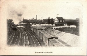 Postcard Railroad Stockyards in Columbus, Ohio~136866