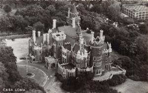 TORONTO ONTARIO CAN~CASA LOMA~NORTH AERIAL VIEW~$3 MILLION~ PHOTO POSTCARD 1950s