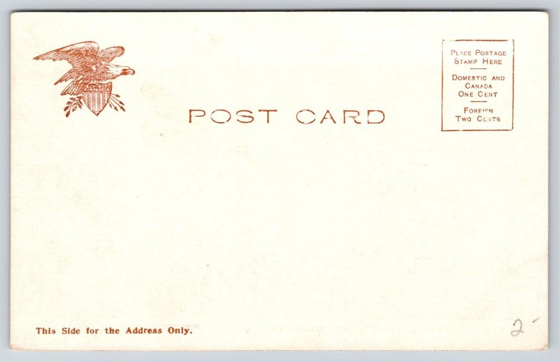 Fall River MA~Public High School Bldg~Clock Tower~Romanesque~c1905 Postcard