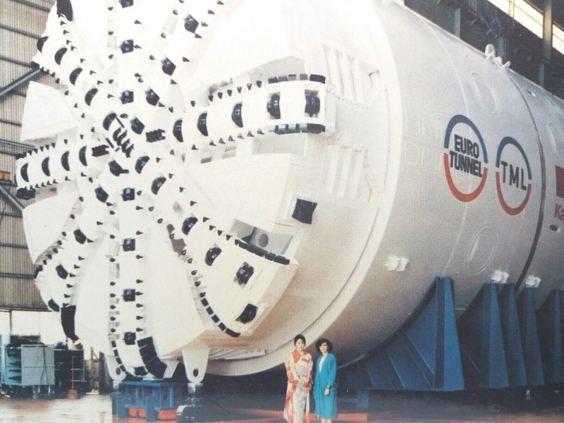 Eurotunnel Boring Machine at The Kawasaki Factory Japan 1988 Vintage Postcard