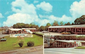 NASHVILLE, TN Tennessee GREYSTONE MOTEL Pool~Swing Set  ROADSIDE Chrome Postcard