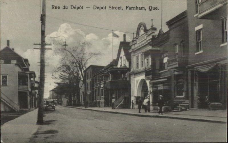 Farnham Quebec Depot St. c1910 Postcard