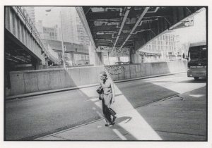 Poverty In New York Lady Under Transport Tunnel Photo Postcard