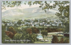 Santa Barbara California~City Panorama from Cliff Drive~Farm Fence~Homes~c1910