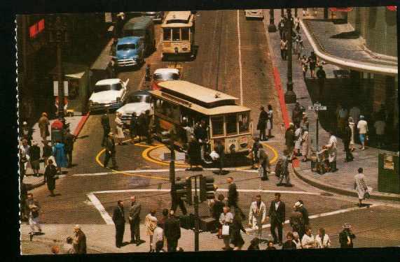 Corner Of Powell & Market Streets San Francisco Cable Car - 1960s - Unused