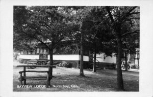 North Bay Ontario Canada Bayview Lodge Real Photo Vintage Postcard AA62164