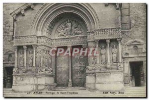 Old Postcard Arles Portico De Saint Trophime