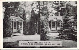 U.S. DeLuxe Hotel Cabins, Bethel PA Near Harrisburg Vintage Postcard V61