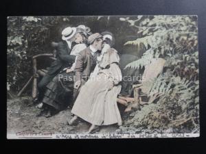 Couples Kissing on Park Bench Theme: CAUGHT BY THE CAMERA c1906