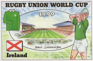 Irish Team Rugby Union World Cup Dublin Stadium 1999 Postcard