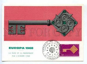 420047 FRANCE 1968 year EUROPA CEPT Council of Europe maximum card