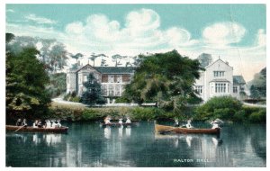 Halton Hall Vintage Boating Scene Lancashire Art Postcard Unposted Early 1900s