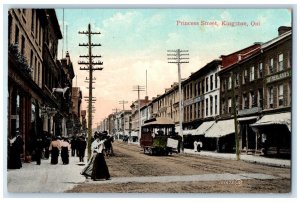 c1910 Business Section Princess St. Kingston Canada Souvenir Antique Postcard