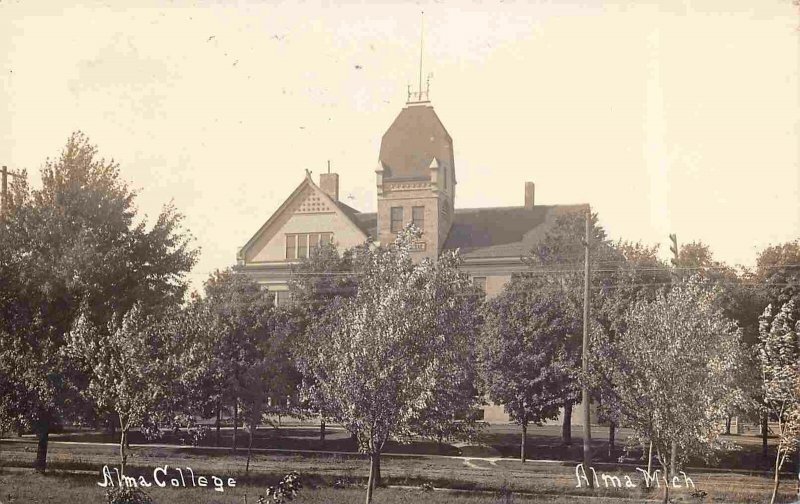 Alma College Alma Michigan 1910c RPPC Real Photo postcard