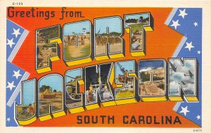 F87/ Fort Jackson South Carolina Large Letter Greetings From Postcard