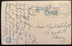 Vintage Postcard 1919 Atlantic Hotel Norfolk Virginia