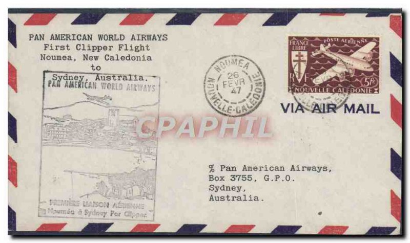 Letter 1 flight Noumea New Caledonia Sydney February 26, 1947