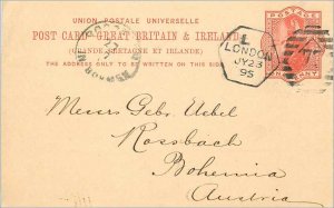 Entier Postal Stationery Postal Great Britain Great Britain 1895 London to Bo...