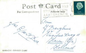 Pakistan Karachi Donkey Cart RPPC 05.49