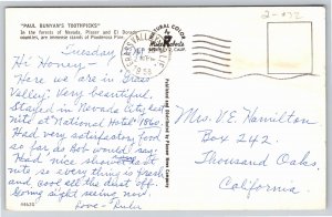 Farming~Paul Bunyan Toothpicks In Nevada Forest~Vintage Postcard