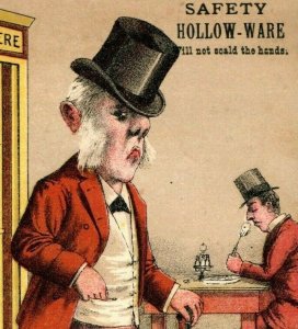 Segurança de ferro maleável Capital City anos 1880–90 utensílios ocos Grumpy Man P204-