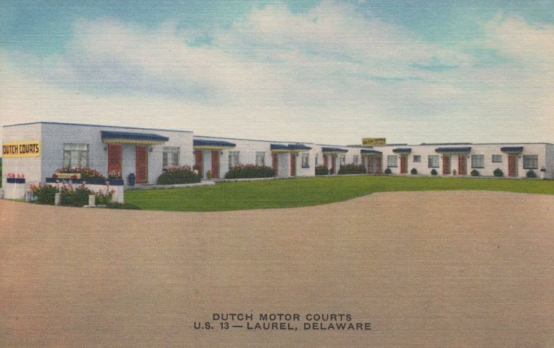 Postcard Dutch Motor Courts Laurel Delaware DE