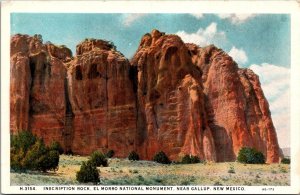 Inscription Rock, El Morrow Nat'l Mon Gallup NM Fred Harvey Vintage Postcard O43