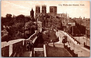 City Walls And Minster York England Bar Walls Roman Walls Postcard