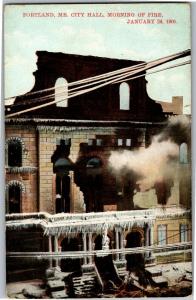 Ruins Portland ME City Hall After Fire January 1906 c1910 Vintage Postcard R07