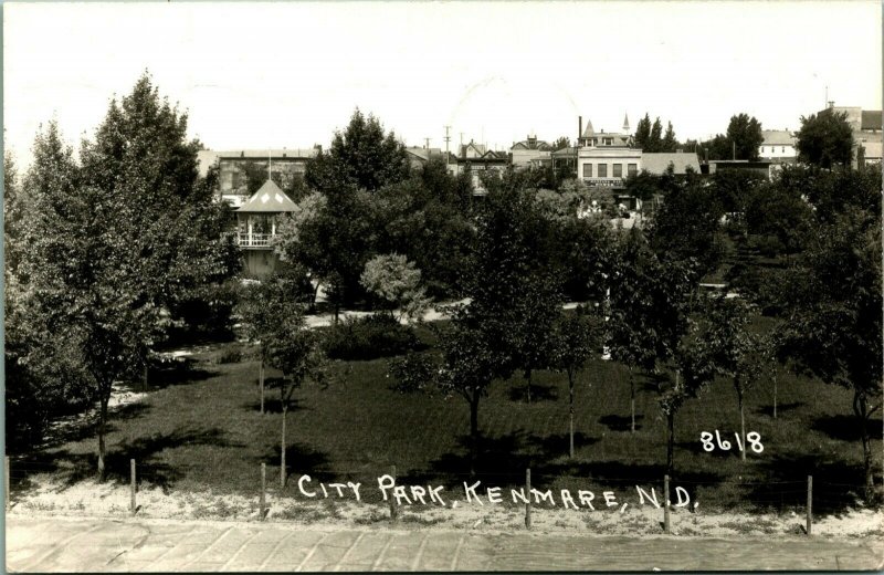 RPPC City Park View Kenmare North Dakota ND 1952 Postcard D1