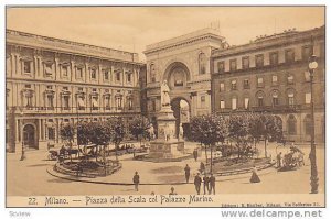 Piazza Della Scala Col Palazzo Marino, Milano (Lombardy), Italy, 1900-1910s