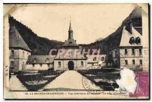 Old Postcard La Grande Chartreuse monastery interior view of the courtyard