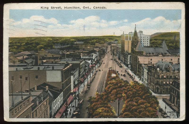 King Street, Hamilton, Ont., Canada. Circa 1922 Valentine & Sons postcard