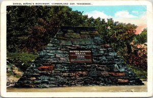 Daniel Boones Monument Cumberland Gap Tennessee TN WB Postcard UNP Tichnor VTG