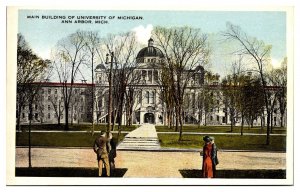 Antique Main Building of University of Michigan, Ann Arbor, MI Postcard